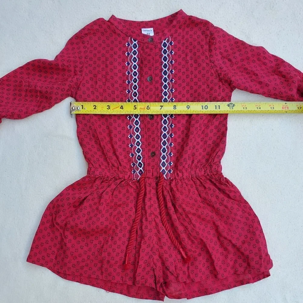 Carter's flower pattern roll up sleeve romper Size 4T